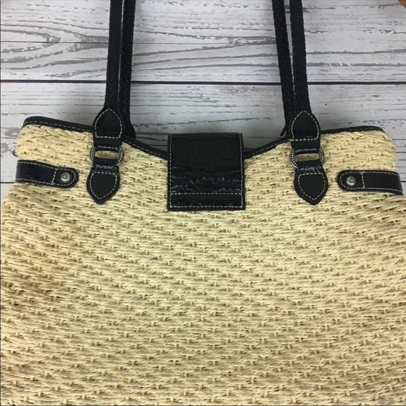 Brighton Bags Brighton Woven Straw Leather Shoulder Bag Purse